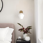 Load image into Gallery viewer, Merin Sculptural Milk Glass Geometric Wall Lamp
