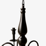 Cargar imagen en el visor de la Galería, Close view of the black turned center column and hanging chain