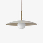 Load image into Gallery viewer, Curva Metal Minimalist Pendant Light - Modern Brass Accent Disc Shade
