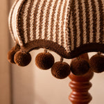 Carica l'immagine nella visualizzazione Galleria, Scalloped striped fabric shade and pom-pom trim detail
