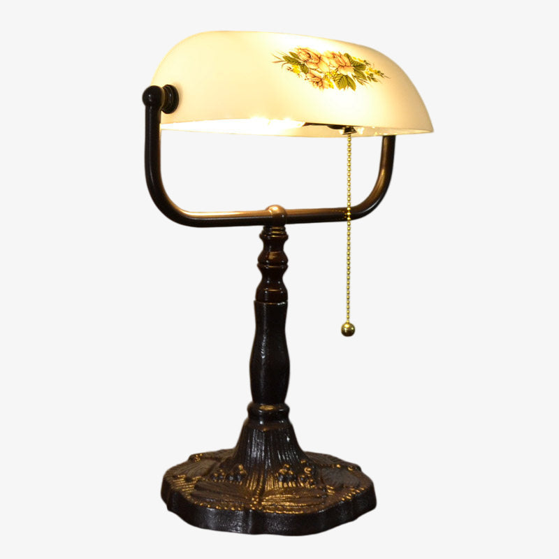 TF Tivanny Floral Stained Glass Desk Lamp - Vintage Table Light for Bedroom Study Living Room