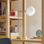 Load image into Gallery viewer, Brina Glass USB Table Lamp - Modern Bedside Desk Light with Style
