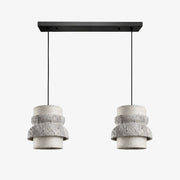 Style A gray travertine stone pendant light with two heads