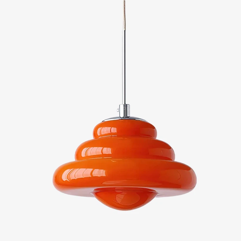 Bomiello Moderne Gelaagde Glazen Hanglamp - Sculpturale Minimalistische Lamp voor Woonkamer of Slaapkamer