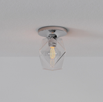 Load image into Gallery viewer, Talvior Sculptural Flush Mount Ceiling Light – Faceted Glass for Modern Interiors
