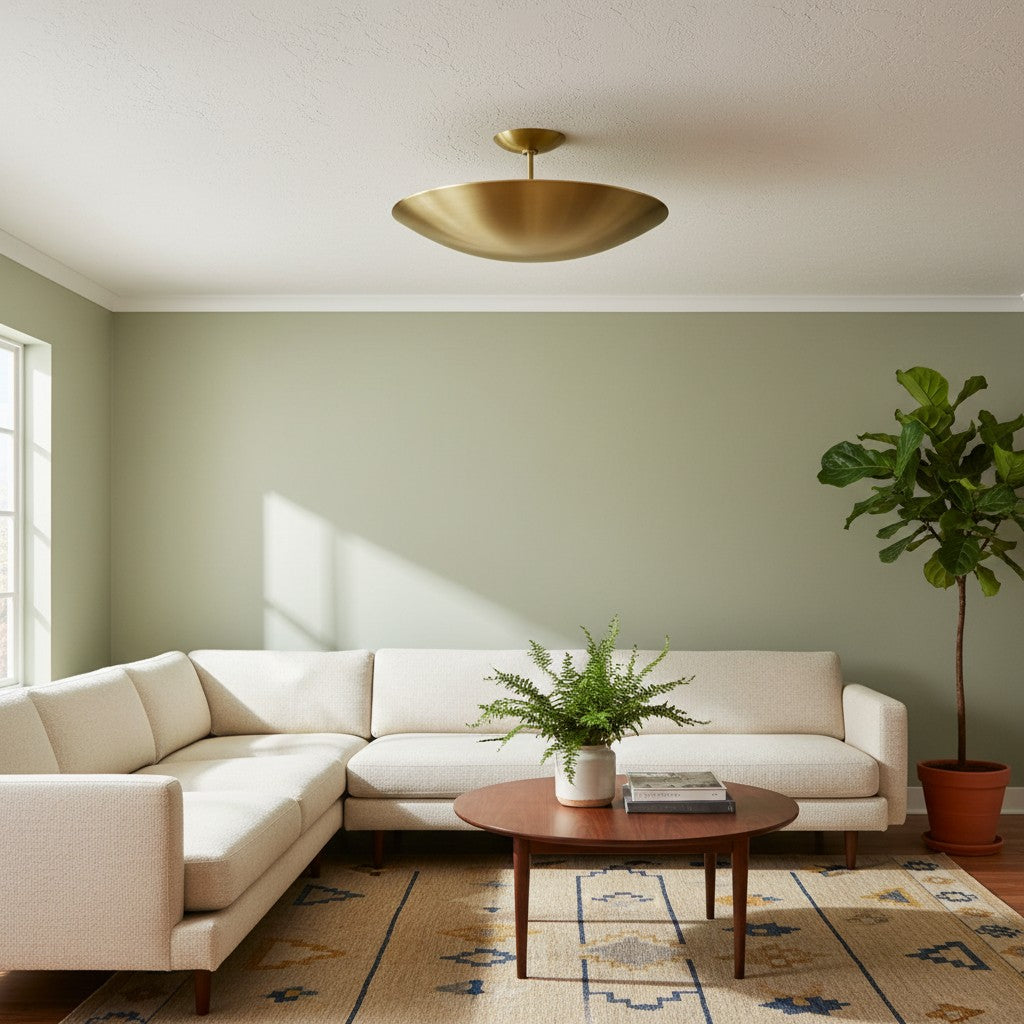 Plafonnier encastré Plara - Luminaire de plafond en métal en forme de dôme arrondi et minimaliste pour couloir