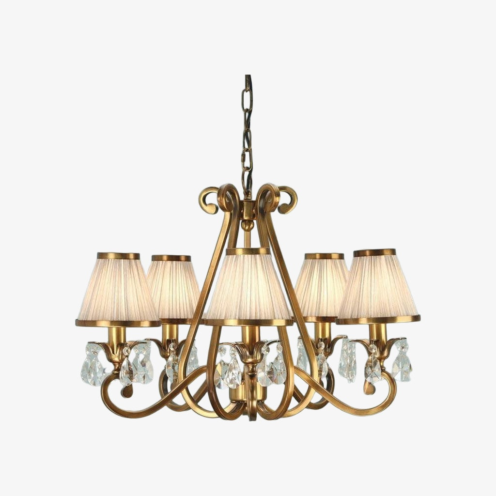 Talonis Mehrfach-Leuchten Stoff Kronleuchter - Elegante Metall gebogene Arme für Esszimmer und Wohnzimmer