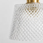 Charger l'image dans la visionneuse de la galerie, clear diamond-textured pressed glass shade close-up
