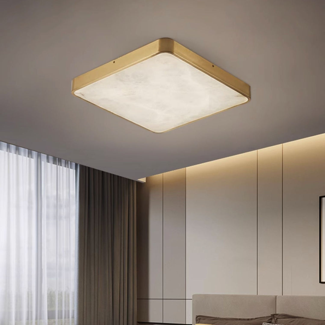 Geometryczna lampa sufitowa wpuszczana z alabastru