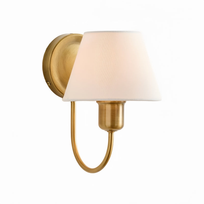 Tracian Wandleuchte - Gebogener Arm mit Glas- oder Leinen-Schirm für Schlafzimmer