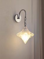 Load image into Gallery viewer, Art Deco Star Wall Sconce - Frosted Glass Light for Hallway - Astris Selene
