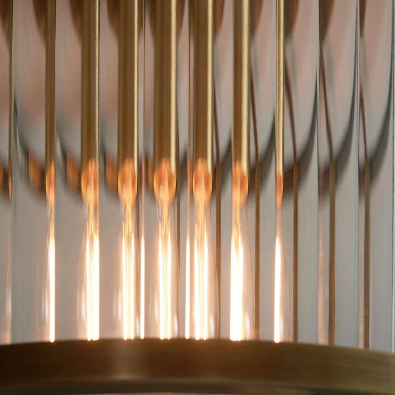 RibGlow Ribbed Glass Flush Ceiling Light – Classic Flush Mount Ceiling Lamp for Living Room or Hallway