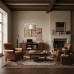 Bild in die Galerieansicht laden, AstraLoop Moderne Bogen-Stehlampe mit Stoffschirm – Elegantes Schlankes Gebogenes Metall-Design für Innenräume