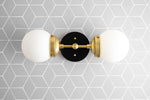 Load image into Gallery viewer, Lumio Globe Modern Geometric Sconce - Two Light Bathroom Vanity Lighting
