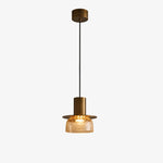 Cargar imagen en el visor de la Galería, Style A pendant with amber crackle glass shade
