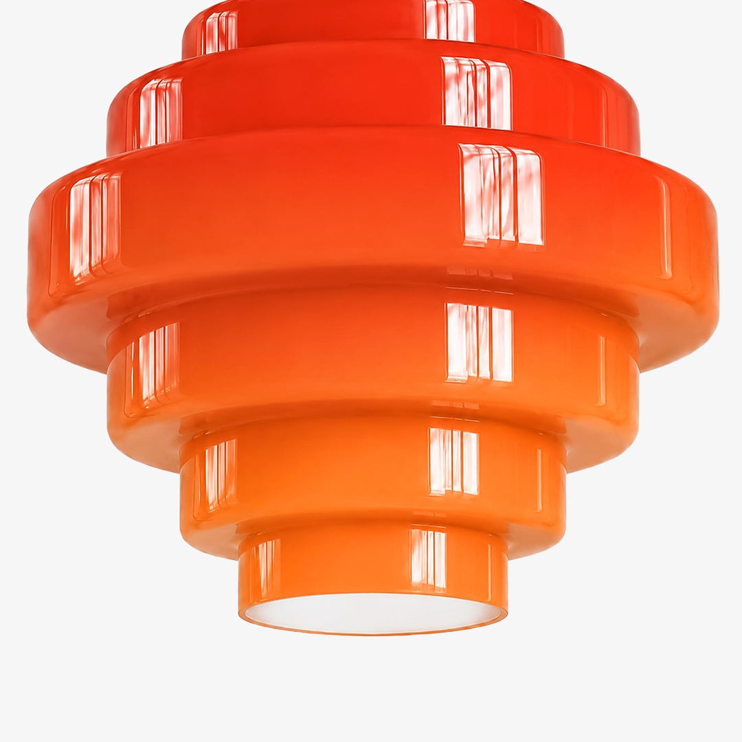 Lámpara colgante de vidrio geométrico Sanenos con pantalla de color degradado para comedor