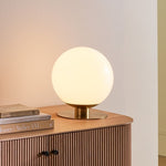 Load image into Gallery viewer, Rivolence Modern Table Lamp - Brass Finish White Glass Shade - Retro Style
