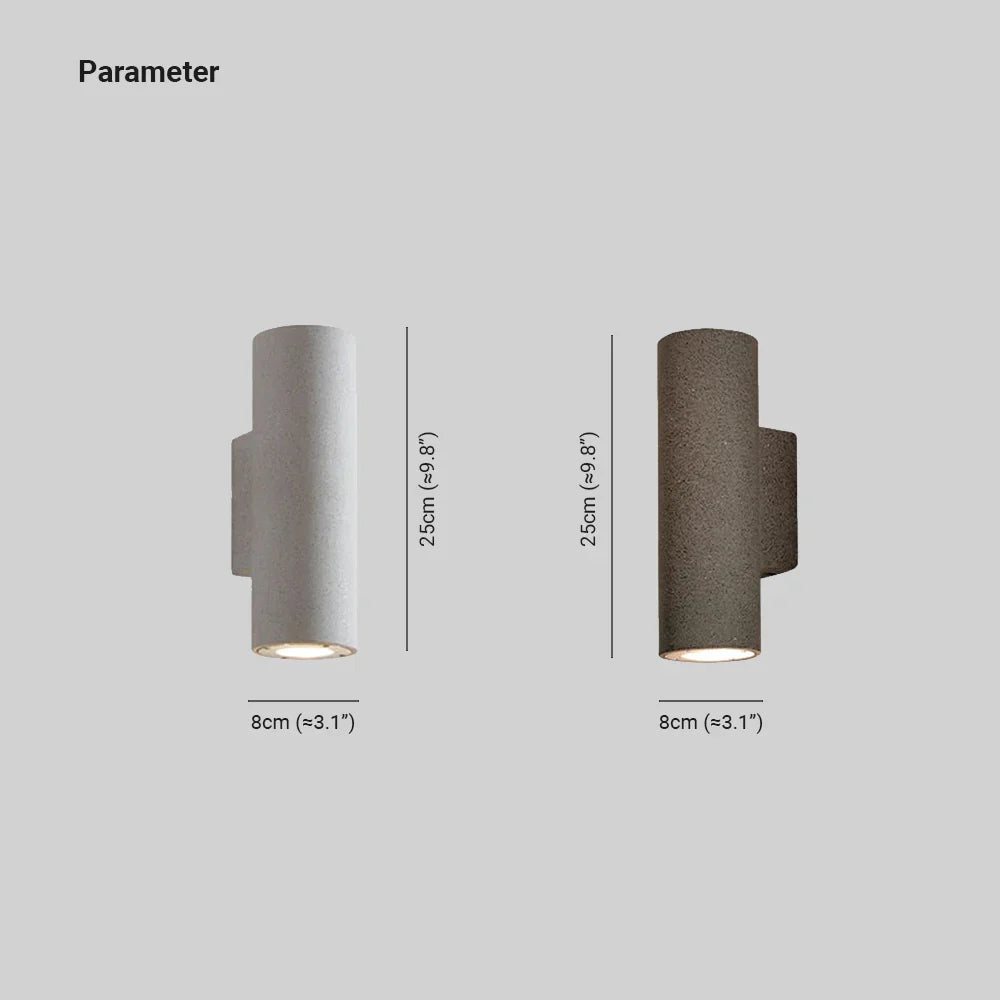 Lampada da parete minimalista in cemento per interni ed esterni Midnight Glow