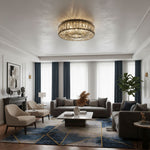 Afbeelding laden in galerijweergave, Glomar Glazen Ronde Opbouw Plafondlamp - Modern Metaal Glas Afwerking Woonruimtes