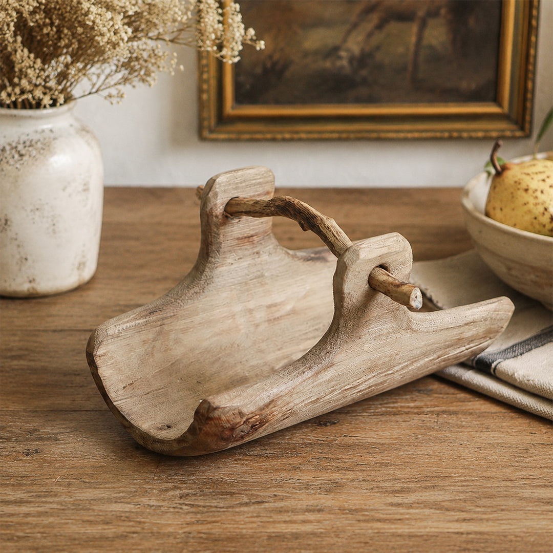 Handcrafted Willow Wood Carry Tray