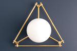 Load image into Gallery viewer, Glorica Glass Geometric Brass Pendant Light - Hand-Blown Globe Design
