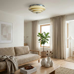 Load image into Gallery viewer, Mallew Flush Mount Ceiling Light – Layered Wave Silhouette Vintage Style Lamp for Indoor Use