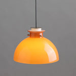Load image into Gallery viewer, Glebe Glossy Glass Dome Pendant Lamp – Industrial Orange Hanging Light for Kitchen and Dining Room