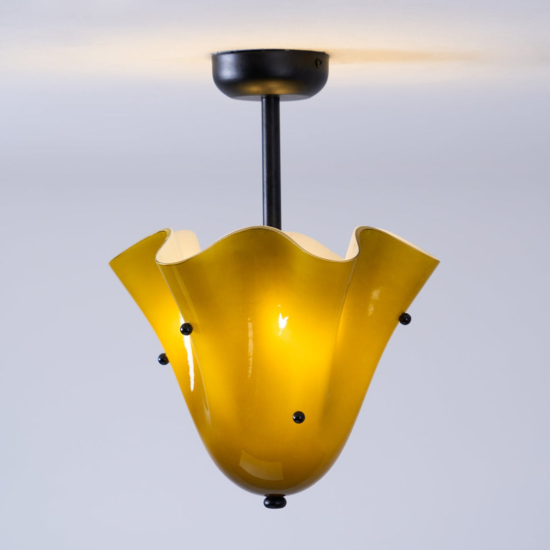 Bellina Decorative Glass Ceiling Light - Modern Sculptural Flush Mount
