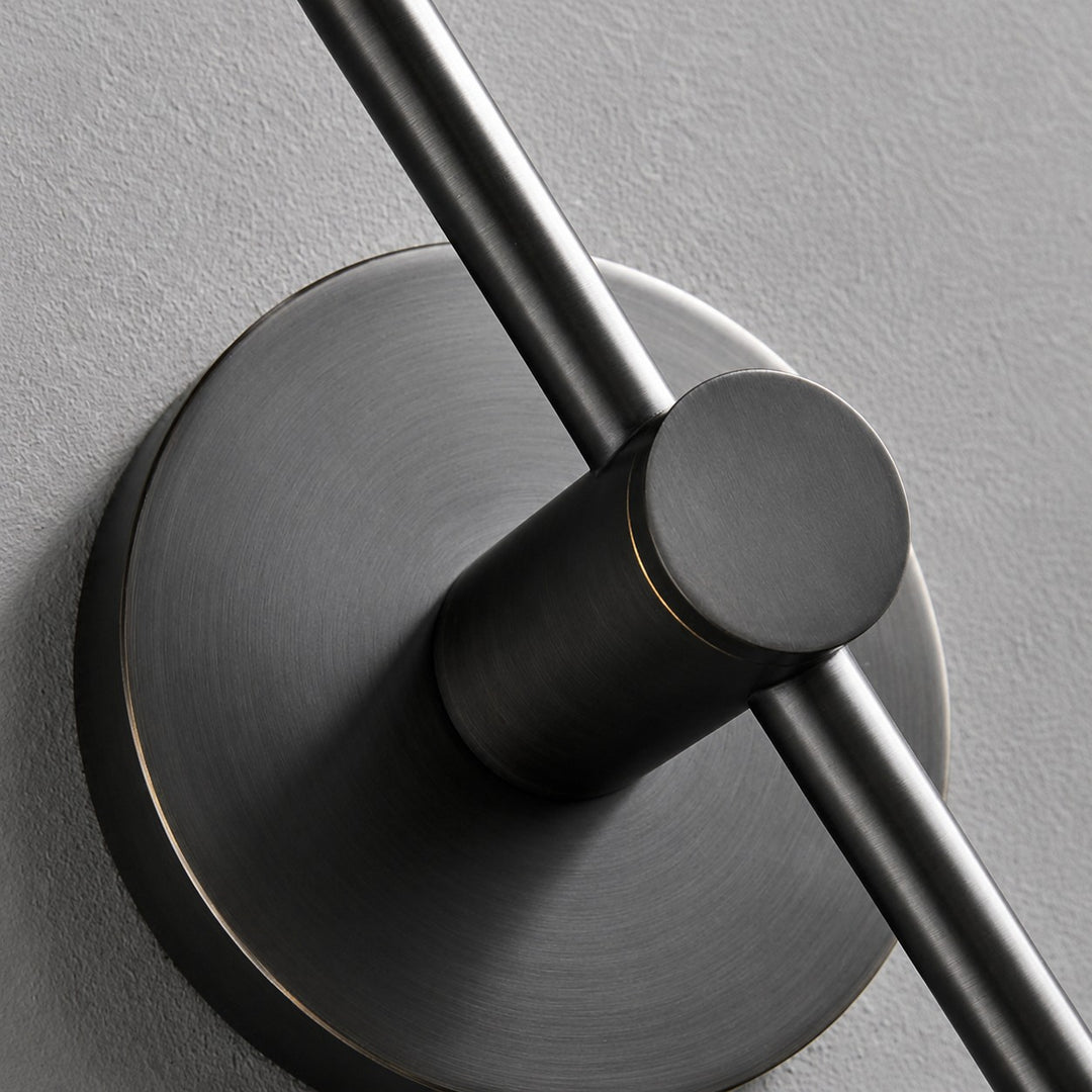 Applique da bagno moderna in rame con paralume a tubo di vetro