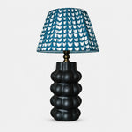 Załaduj obraz do przeglądarki galerii, Sculptural ceramic table lamp with patterned fabric shade