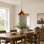 Bild in die Galerieansicht laden, Glazed ceramic pendant installed above a light wood dining table