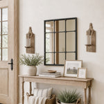 Afbeelding laden in galerijweergave, Rustic wooden wall sconce warm room scene