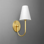 Load image into Gallery viewer, Curva Metal Collection Traditional Wall Light - Brass Finish with Shade
