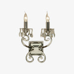 Afbeelding laden in galerijweergave, Talonis Kristal Accent Wandlamp – Gebogen Chroom Armontwerp voor Woon- en Halruimtes