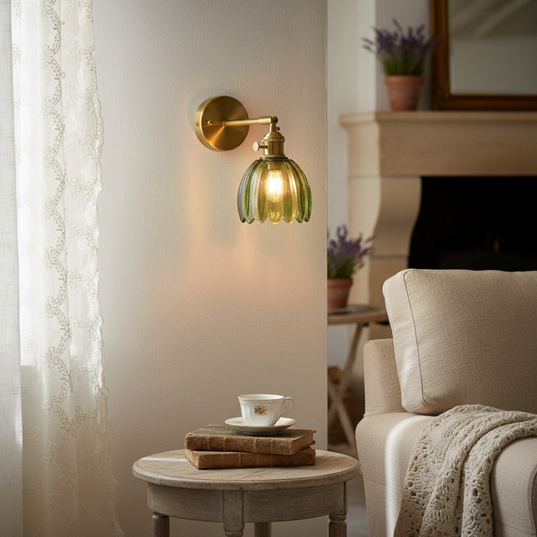 Blossix Bloemen Tulpen Wandkandelaar – Moderne Wandlamp Metalen Voet voor Interieurverlichting N64