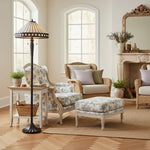 Afbeelding laden in galerijweergave, TF Fargo geometrische art deco Tiffany vloerlamp voor hoekverlichting in de woonkamer