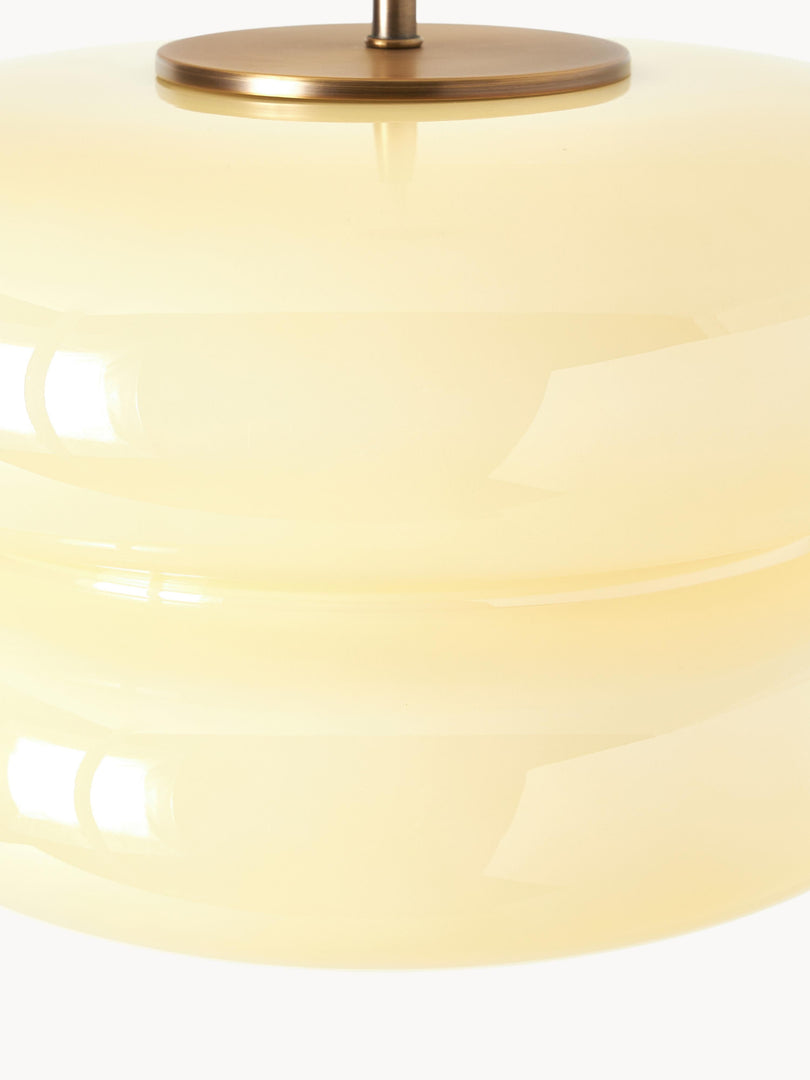 Opal Fluted Clear Glass Contemporary Pendant Lamp for Kitchen & Hallway