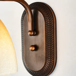 Cargar imagen en el visor de la Galería, Antique bronze amber glass wall sconce