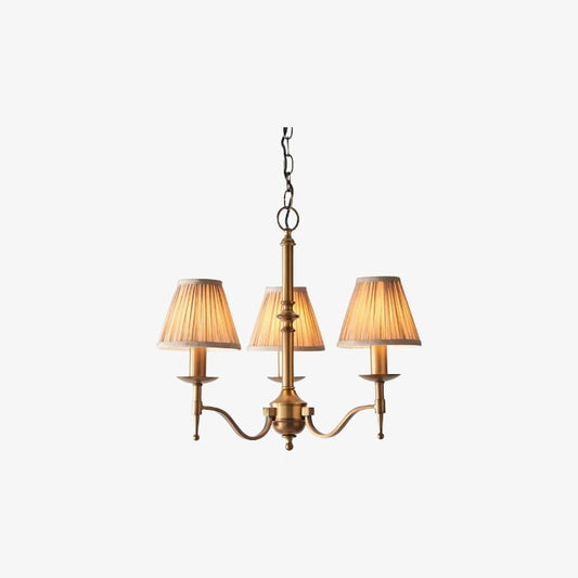 Candelabro Clásico Atemporal Tela con Múltiples Brazos Stanford - Iluminación de Tela Metálica para Sala