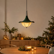 Green Fabric Pendant Lamp for Dining Room