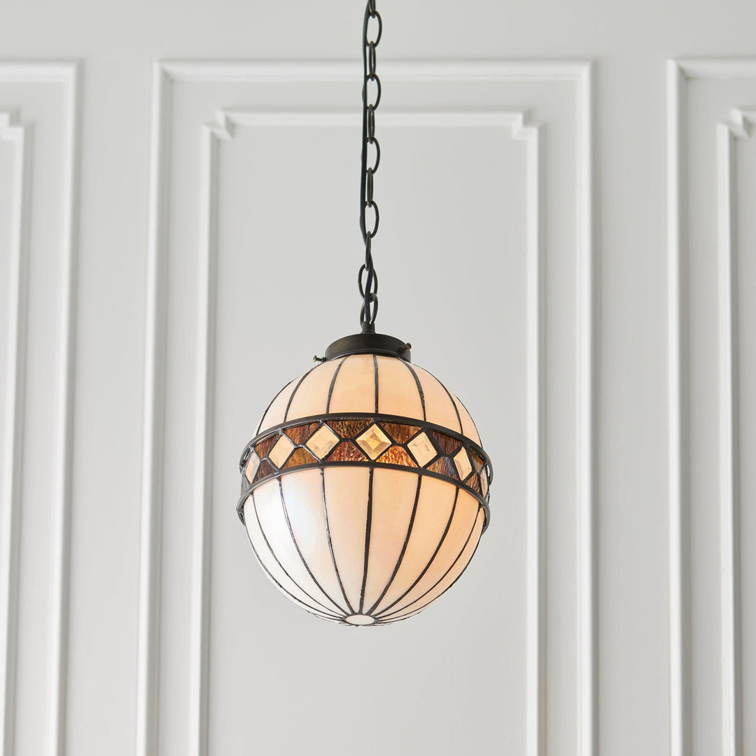 TF Fargo Tiffany-stijl Globe-hanglamp – met de hand vervaardigde kunstglazen bolverlichting voor keukeneiland