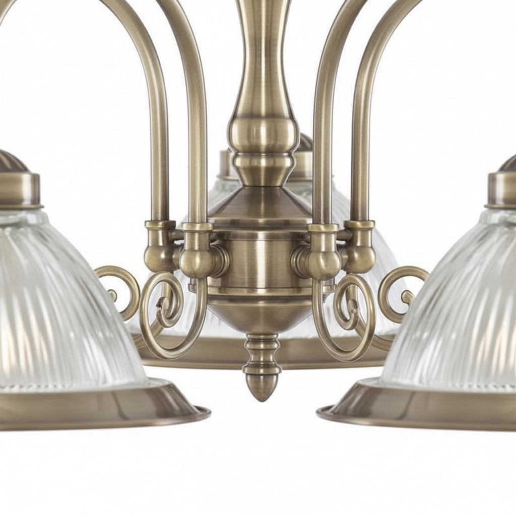 Suspension en verre côtelé TF Vintora – Finition métallique élégante pour cuisines, salles à manger et couloirs