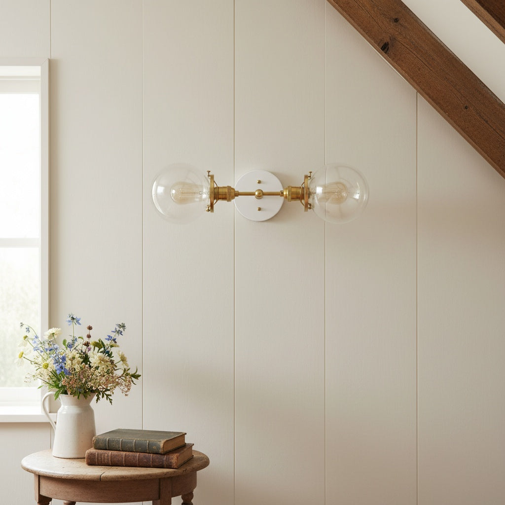 Lumio Globe Sleek Glass Globe Wall Lamp for Bathroom & Bedroom