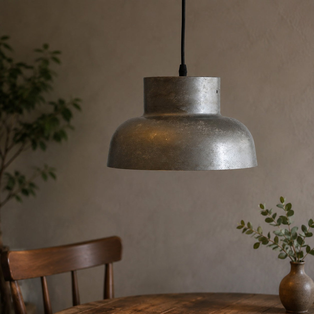Aged Metal Industrial Pendant Light