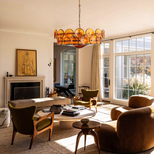 Lorenzo overlappende glazen schijven – vintage verlichting voor woonkamer