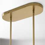 Load image into Gallery viewer, Ferosa Boat-Shaped Lampshade Linear Chandelier - Antique Brass with Milk Glass

