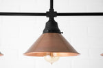 Load image into Gallery viewer, Conique Metal Hand-Aged Copper Chandelier - 3 Light Industrial Pendant - Island Lighting
