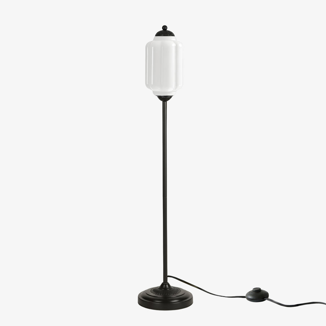 Eloise Strukturierte Glas-Kürbis-inspirierte Stehlampe - Organische Kunstfertigkeit und Retro-Stil für Wohnzimmer