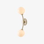 Carica immagine nel visualizzatore della Galleria, Applique da parete in ferro Arden Glass a 2 luci - Design moderno curvo per bagno o corridoio