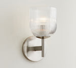 Load image into Gallery viewer, Bravira Ribbed Glass Sconce - Metal Wall Light with Clear Glass Shade
